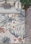 Mira Grey Washable Floral Rug