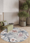 Mira Grey Washable Floral Rug