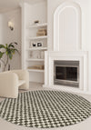 Ophelia Beige Brown Checkered Rug