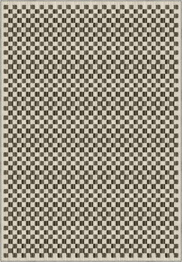 Ophelia Beige Brown Checkered Rug