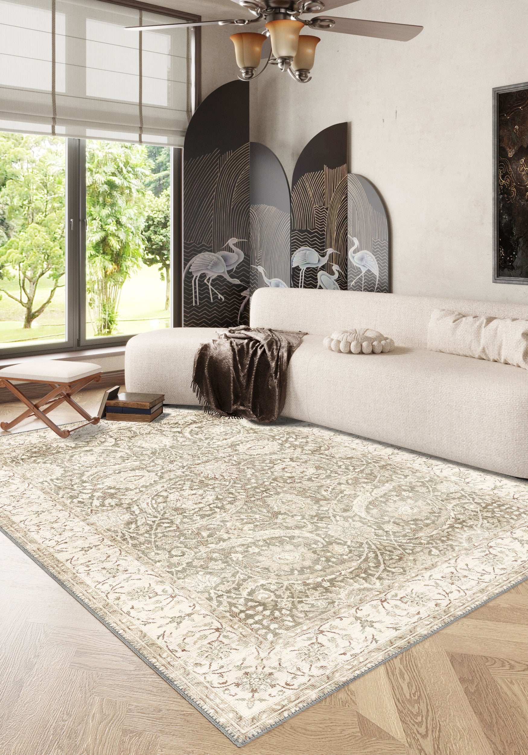 Leonie Beige Turkish Rug | Rugette