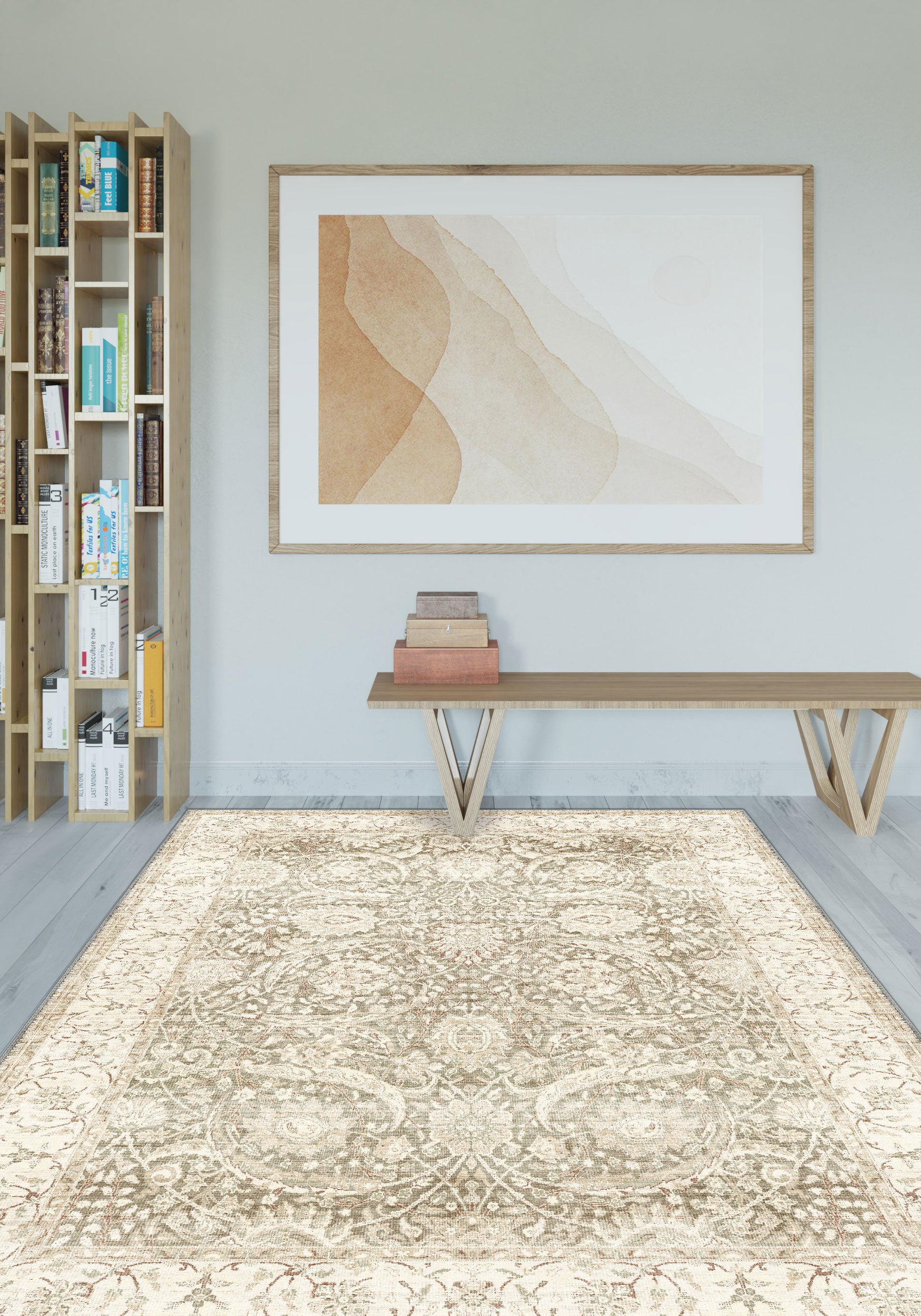 Leonie Beige Turkish Rug | Rugette