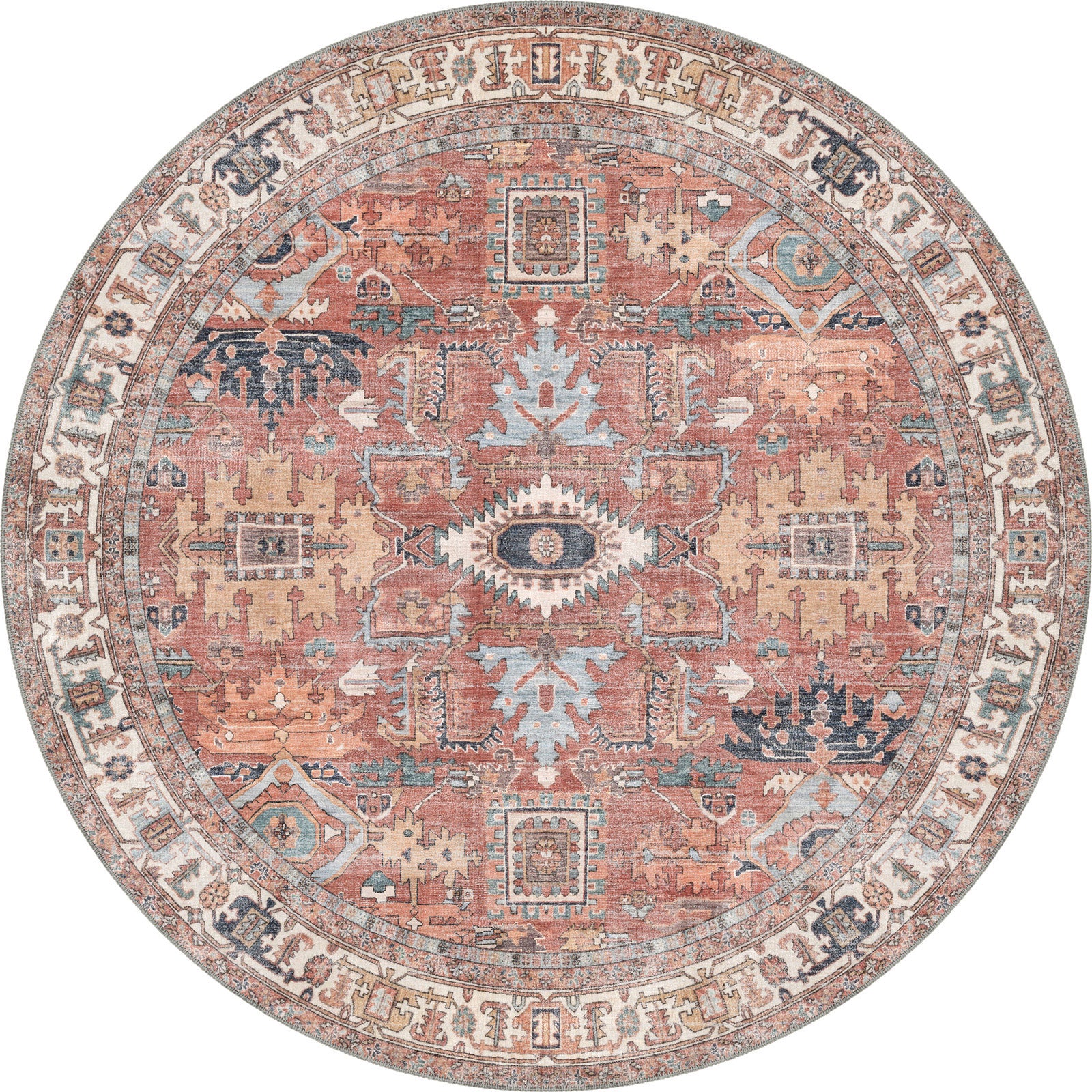 Fynlor Orange Washable Turkish Rug | Rugette