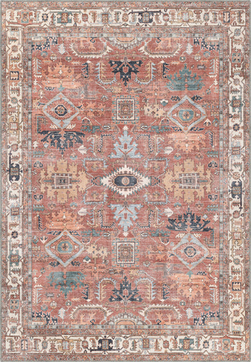 Fynlor Orange Washable Turkish Rug