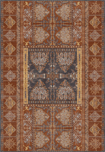 Andrew Orange Brown Vintage Rug