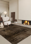 Ayden Bordered Brown Rug