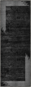 Ayden Black and White Bordered Rug