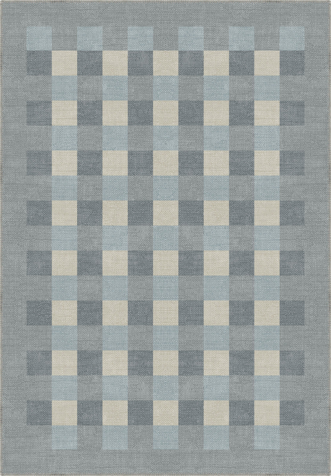 Liam Bordered Blue Washable Rug