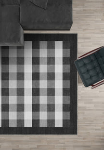 Liam Bordered Anthracite Rug