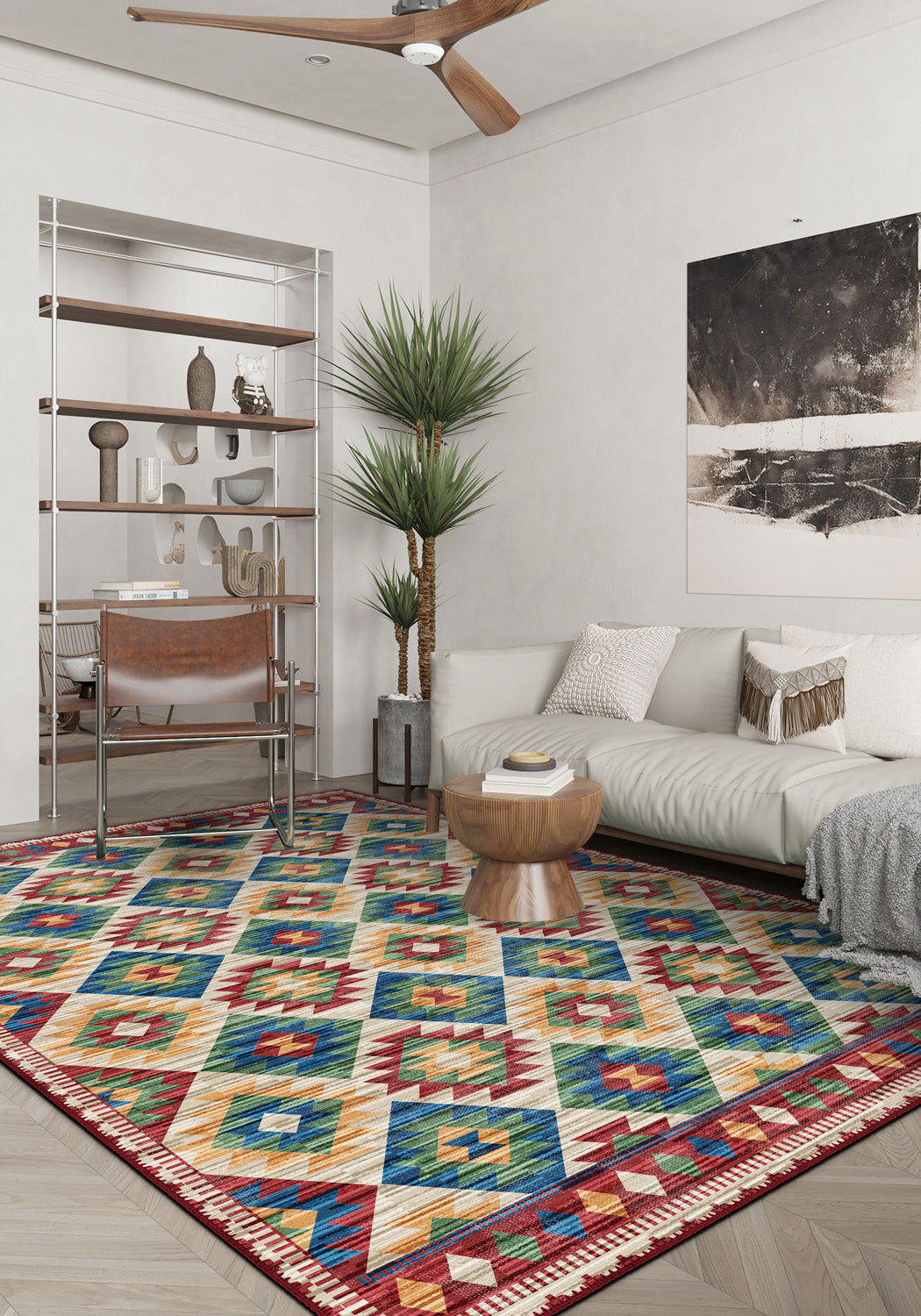 Turkish kilim rug for living room.