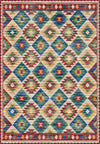 Multicolor Turkish kilim rug.