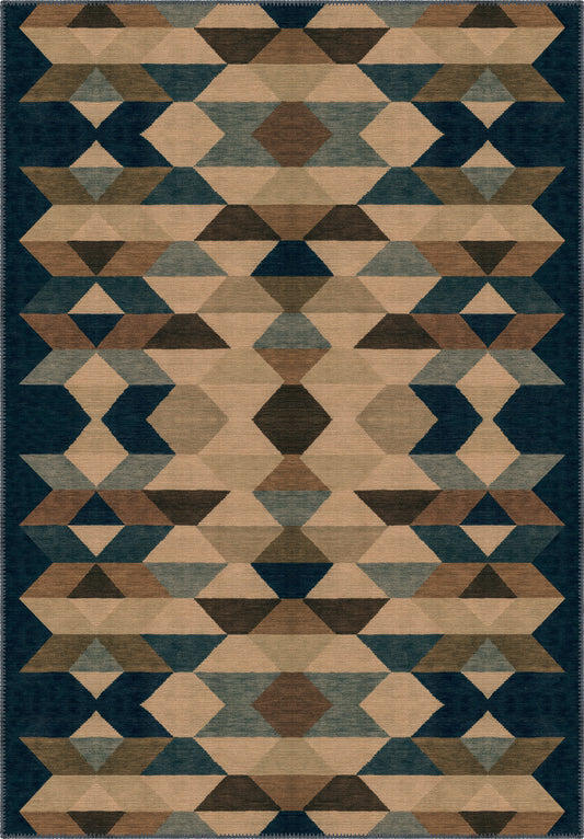 Rivena Beige Geometric Rug