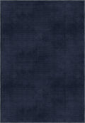 Navy blue rug with a subtle pattern in midnight blue tones.