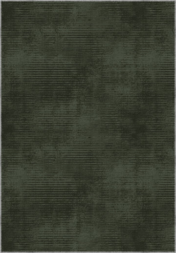 Dark green rug with minimalist striped pattern