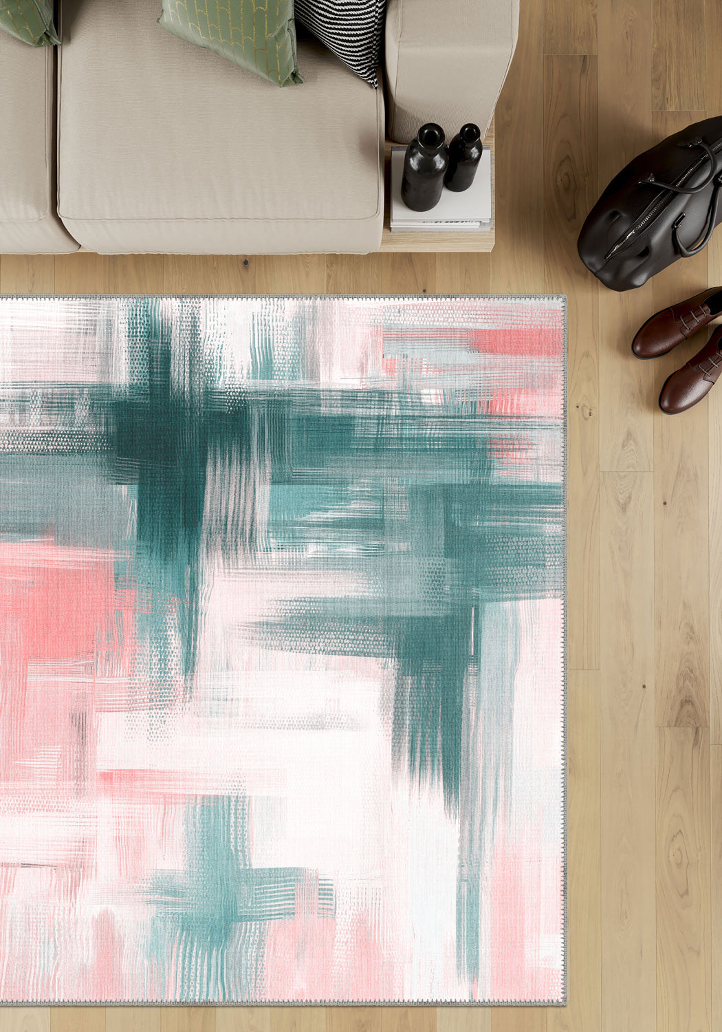 Kasen Abstract Pink Rug