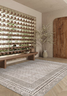 Calyra Bordered Beige Rug