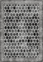 Elvara Black and White Washable Rug