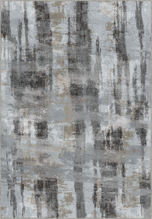 Brianna Grey Abstract Washable Rug