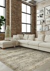 Hudson Green Beige Medallion Washable Rug