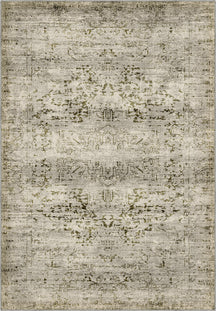 Hudson Green Beige Medallion Washable Rug