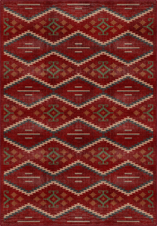 Leo Boho Red Rug