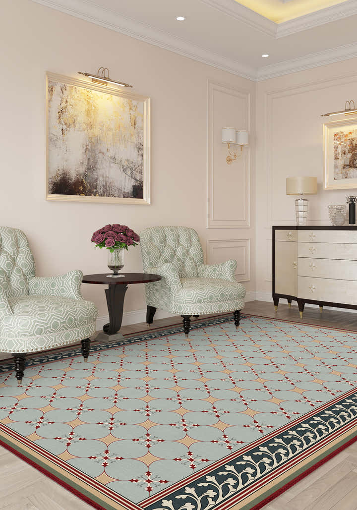 Eloise Vintage Trellis Tile Rug