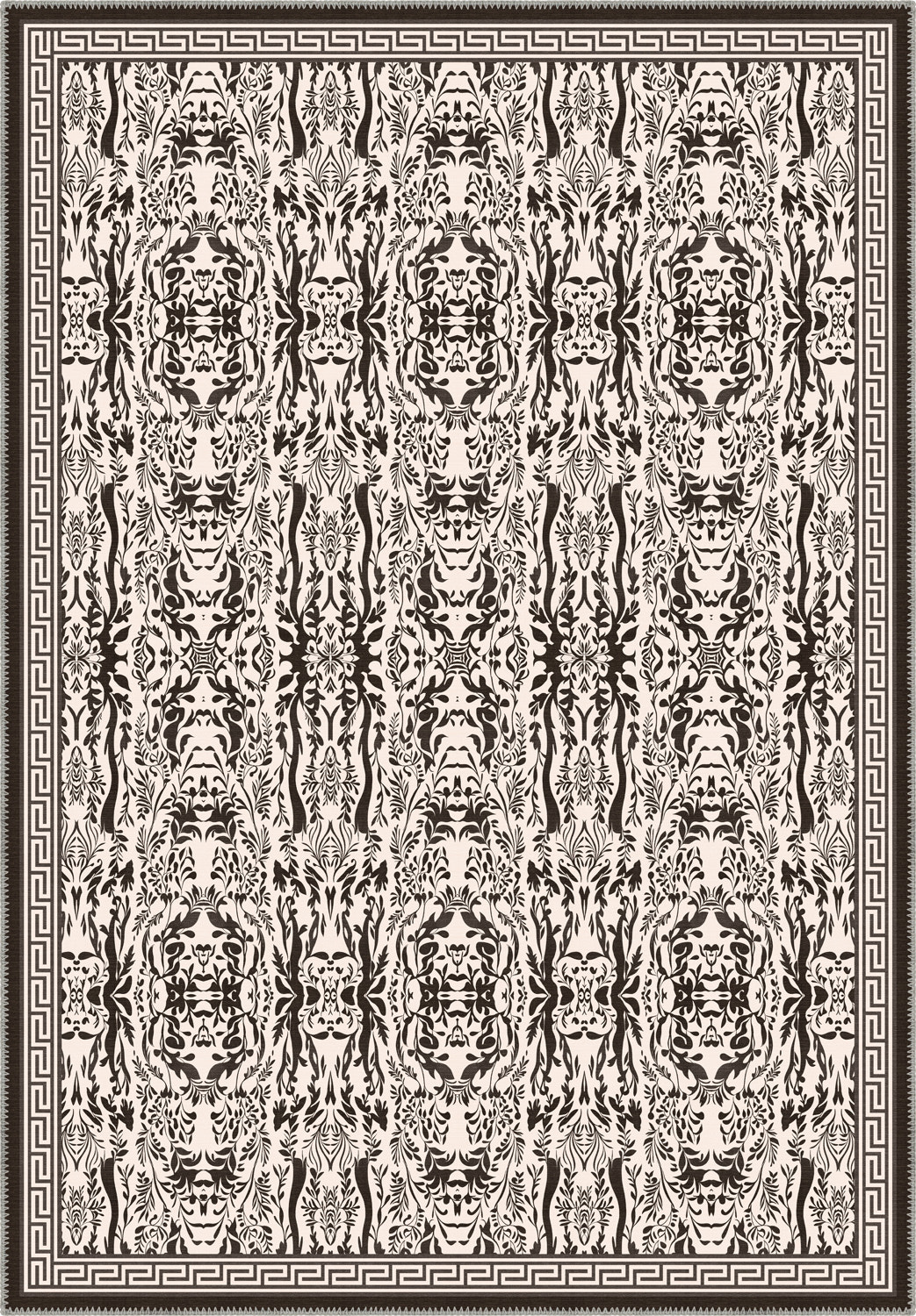 Aveline Brown Damask Rug