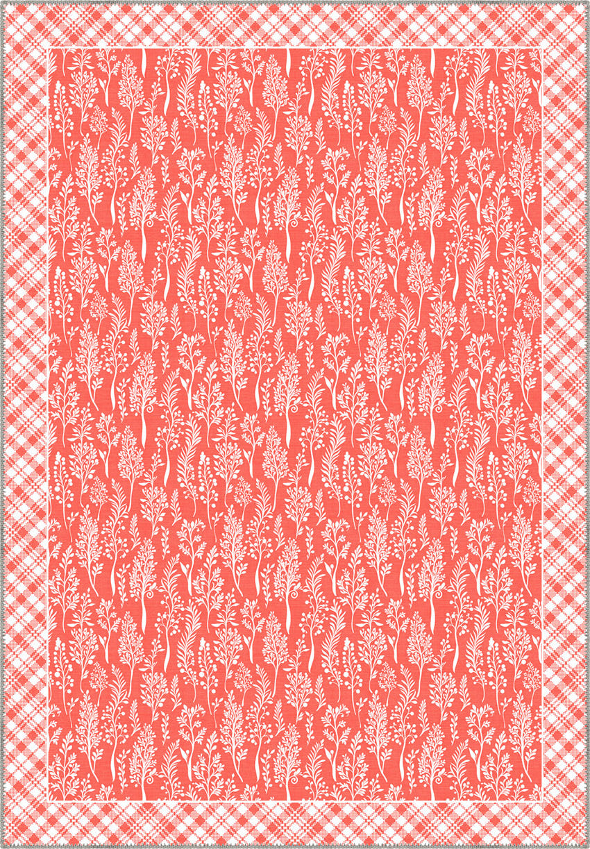 Alder Floral Coral Rug