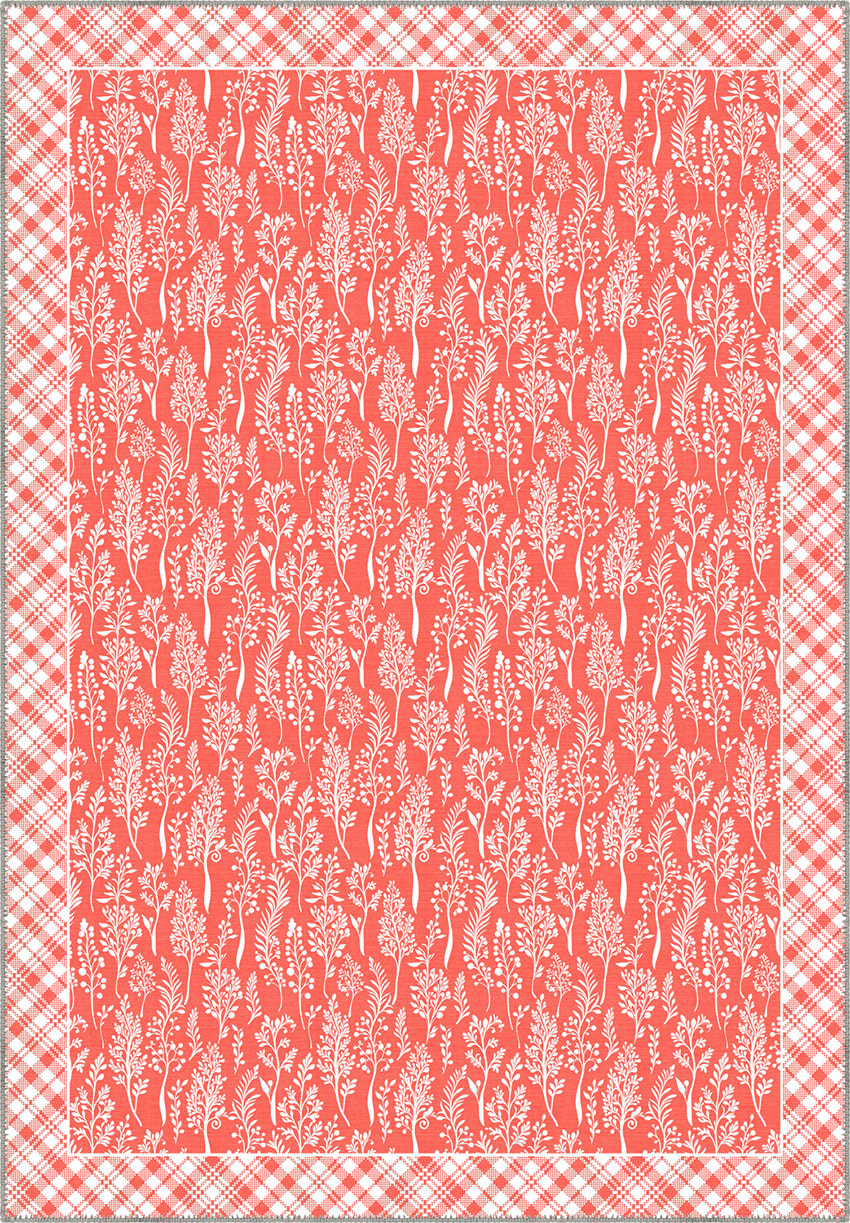 Alder Floral Coral Rug