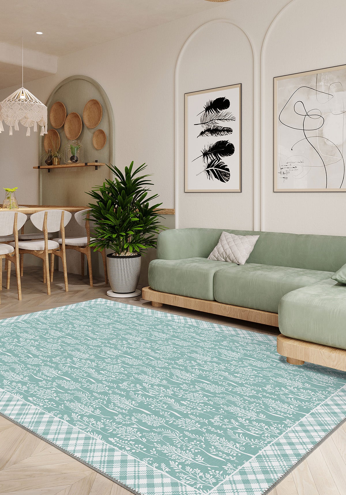 Alder Cottagecore Duck Egg Blue Rug