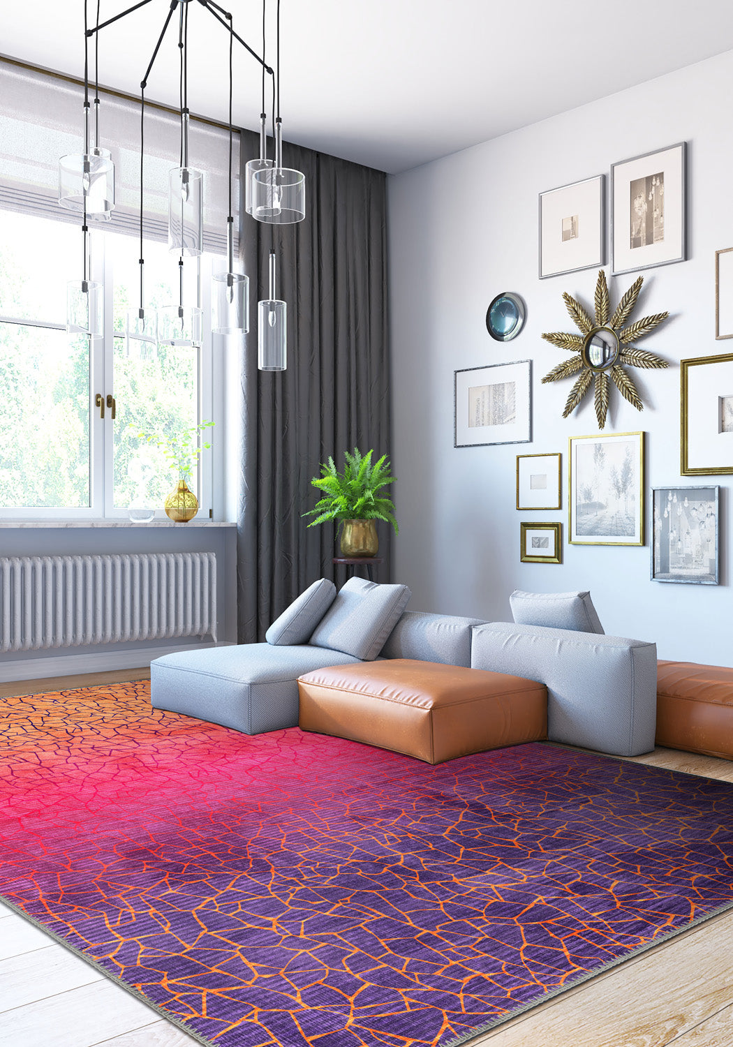 Wesley Washable Neon Rug