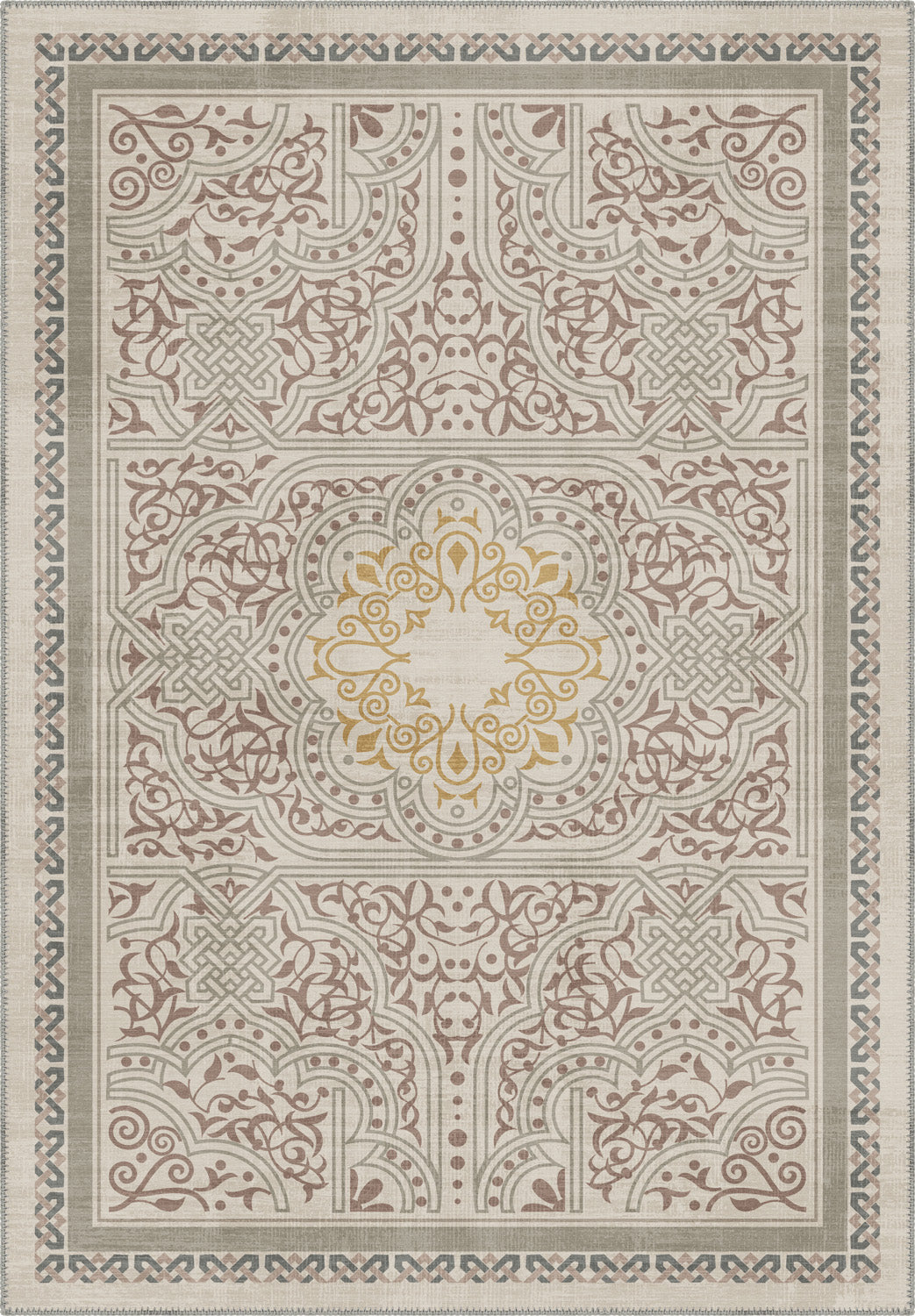 Ronan Celtic Taupe Rug | Rugette Washable Rug