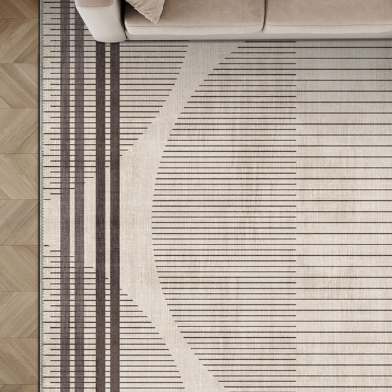 Cream rug for living room.