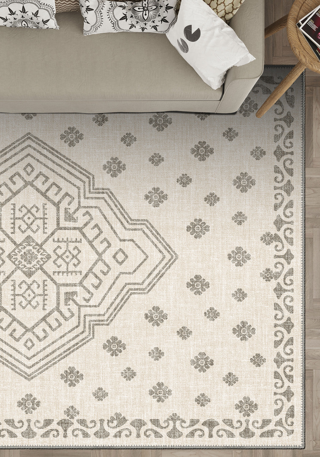 Ivory berber rug for living room.