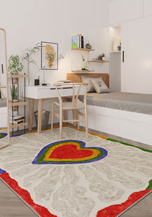 Heart rug for bedroom.