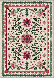 Colorful floral turkish rug for living room.
