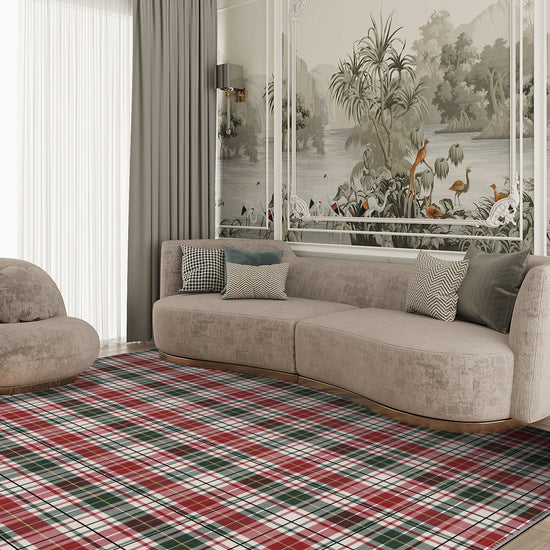 Tartan rug for a living room.