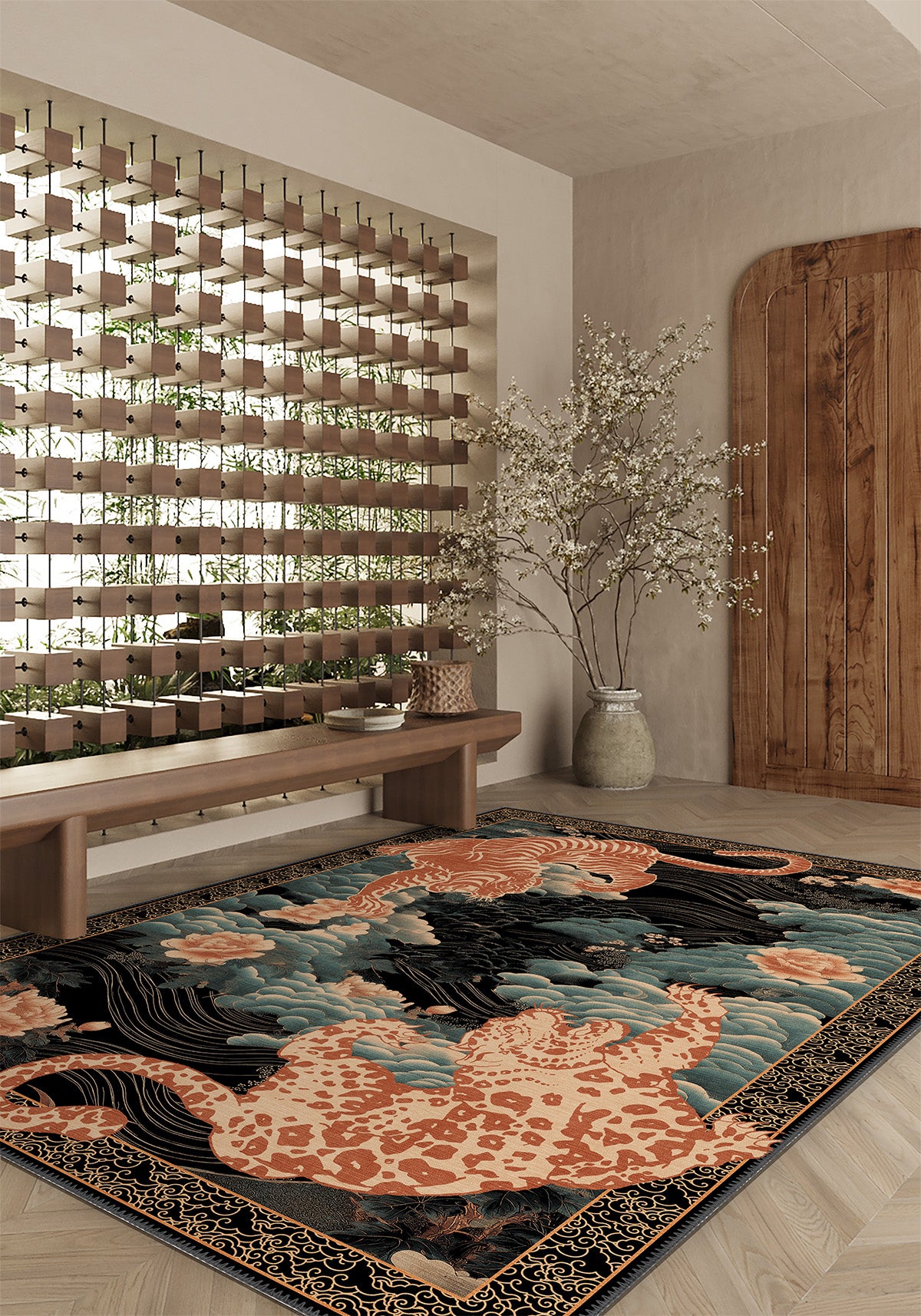 Akira Japanese Tiger Rug | Washable Rug – Rugette