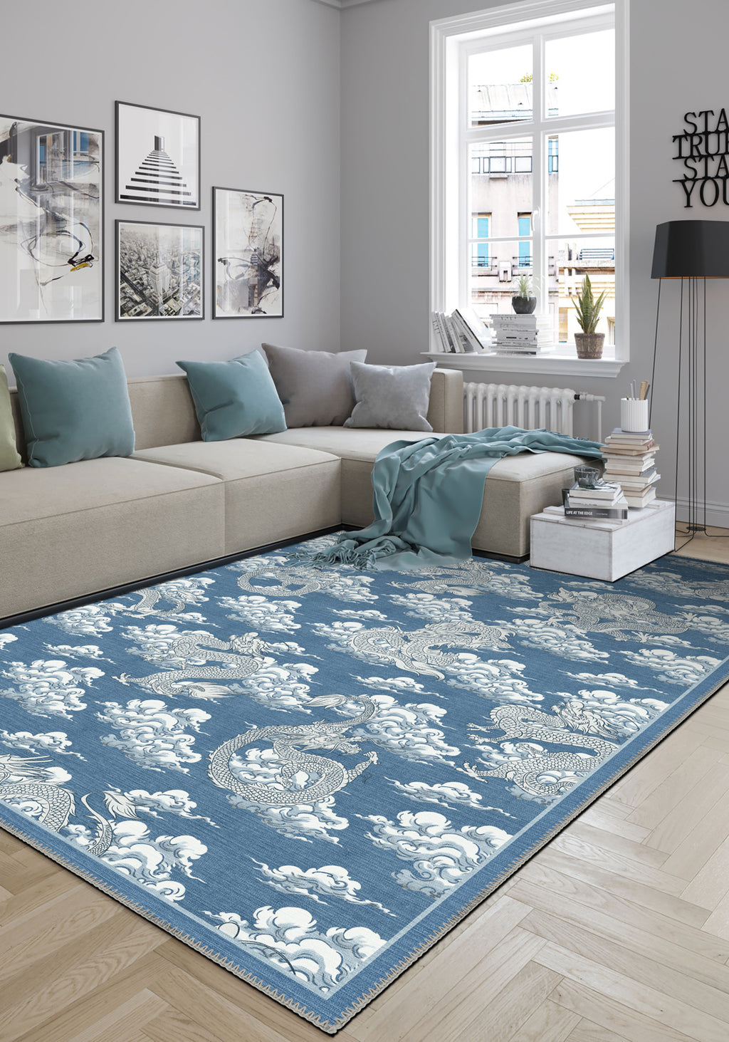 Kaien Blue Dragon Rug