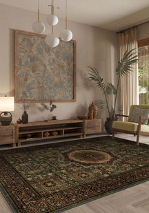 Yasmin Deep Green Mamluk Rug