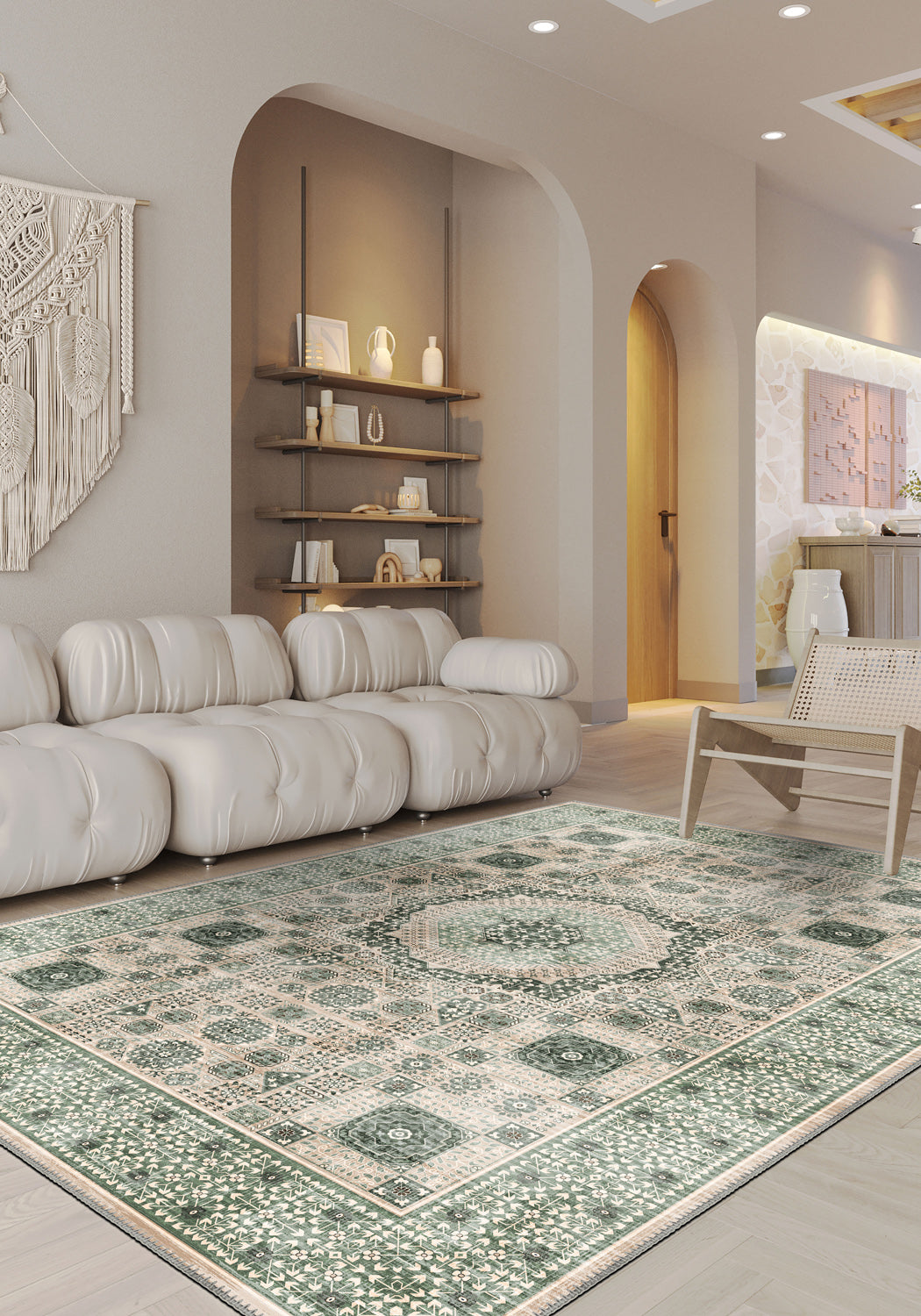 ラグ DECO VIEW - Beige Persian Drawing Rug Persian Rug 150x225 cm – Yazd Beige