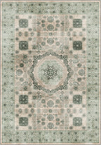 Sage green Persian rug.