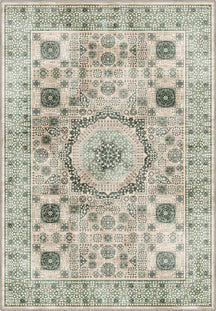 Sage green Persian rug.