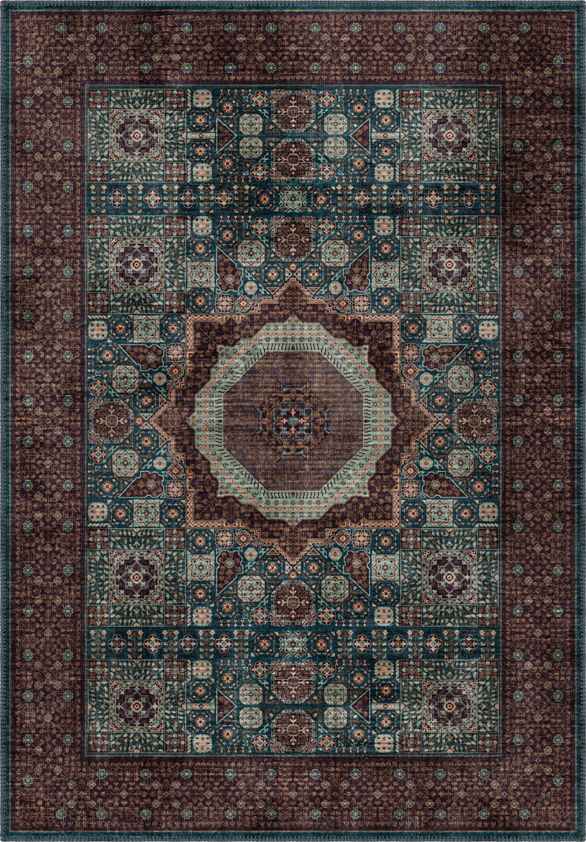 Yasmin Teal Mamluk Rug