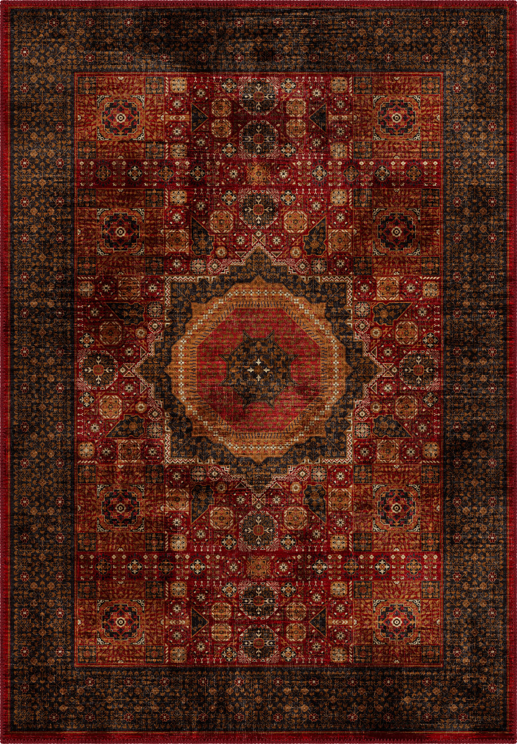 Yasmin Red Persian Rug | Rugette Mamluk Rug for Living Room
