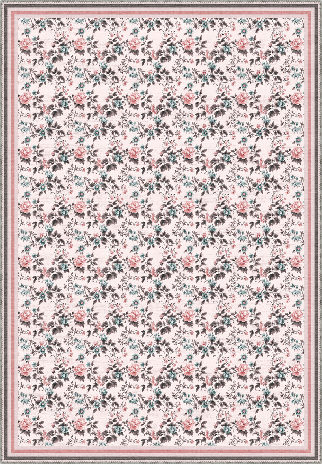 Beatrice Pink Rose Rug | Rugette Floral Rug