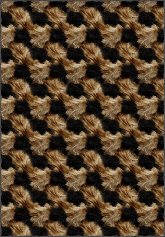 Sorrel Printed Faux Fur Rug