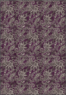 Purple paisley rug for living room.
