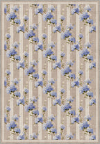 Romantic floral rug with hydrangeas.