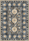 Blue ethnic rug for living room.